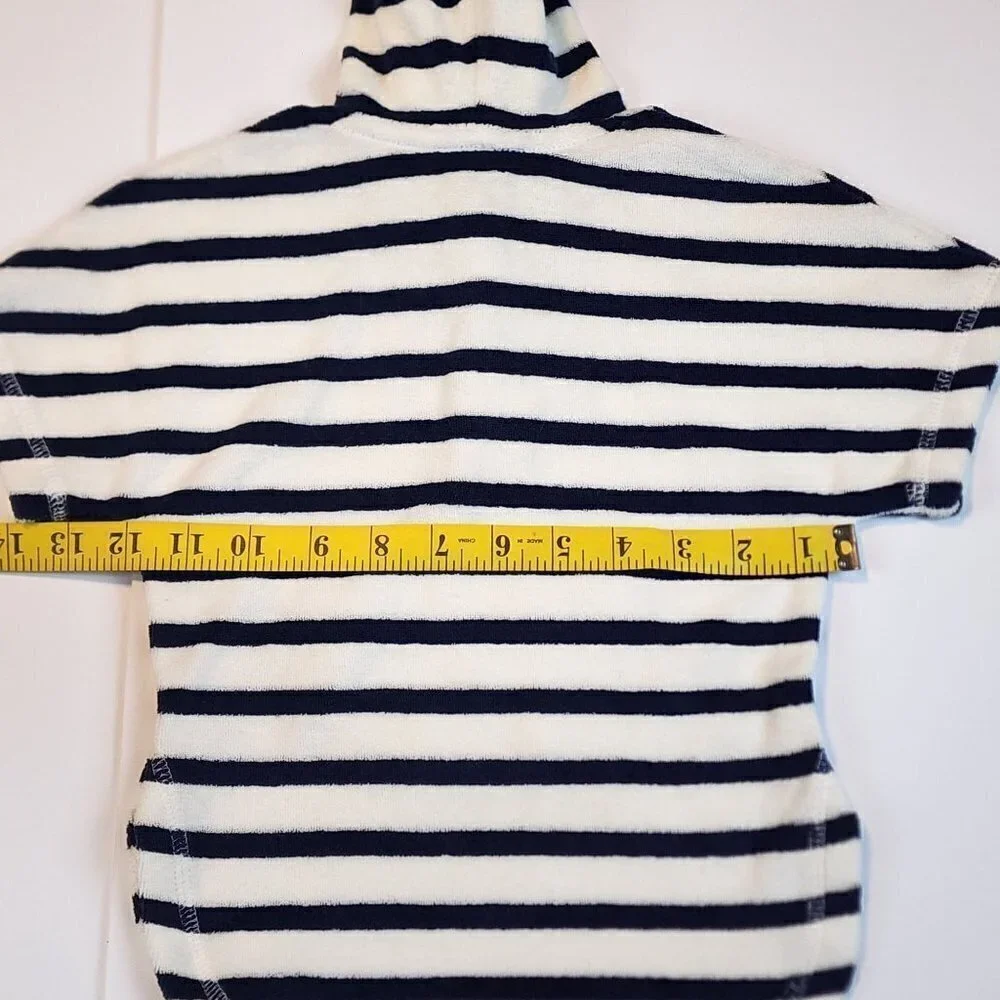 Baby Mini Boden sz 3-6 months toweling hoodie swim cover up stripes New